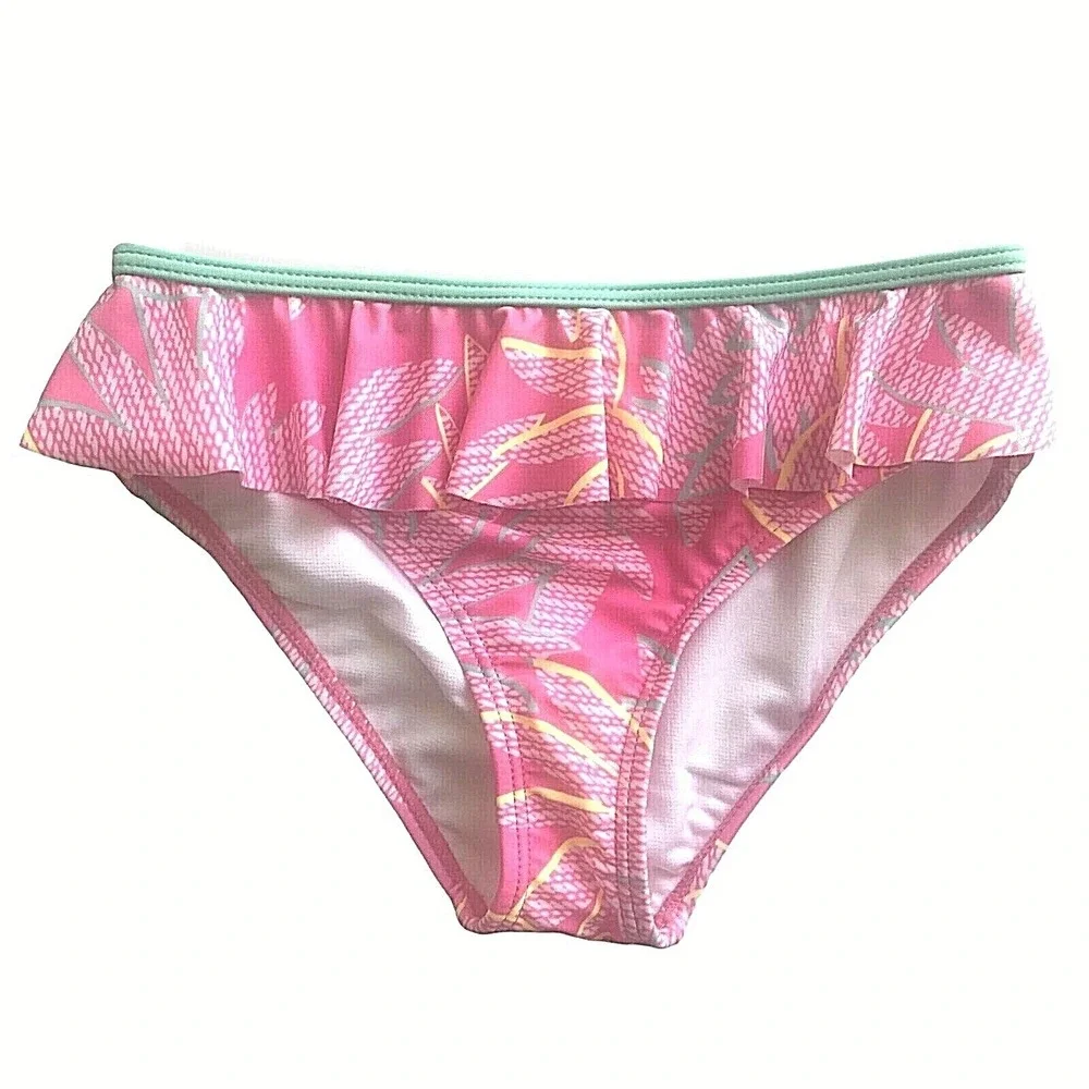 Nautica Girls Palm Tree Bikini Set Carmine Rose‎ Size S